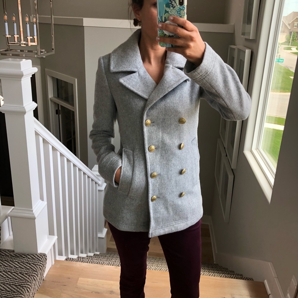J.Crew Factory Gray Wool Coat - Picture 6 of 6